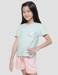 Little M Puff Kantong Ruffle Bunny Kaos Lengan Pendek Anak Perempuan