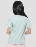 Little M Puff Kantong Ruffle Bunny Kaos Lengan Pendek Anak Perempuan