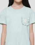 Little M Puff Kantong Ruffle Bunny Kaos Lengan Pendek Anak Perempuan