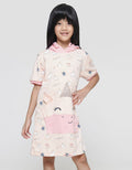 Little M Midi Dress Hoody Kantong Aplikasi Unicorn Anak Perempuan