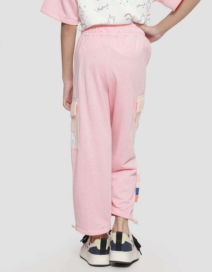Little M Girls Bottom Stopper Cargo Pocket Long Pants