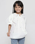 Little M Blouse Ballon Sleeves Bordir Bunga Anak Perempuan