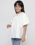 Little M Blouse Ballon Sleeves Bordir Bunga Anak Perempuan