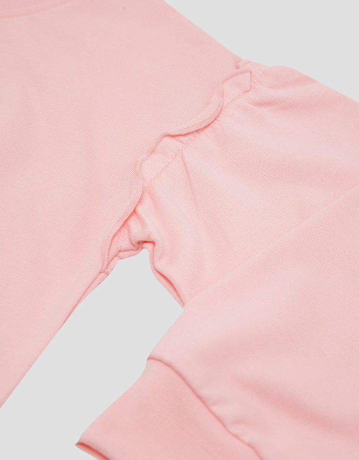 Little M Sweatshirt Lengan Puff Aplikasi Tile Bunny