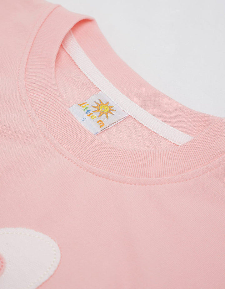 Little M Sweatshirt Lengan Puff Aplikasi Tile Bunny