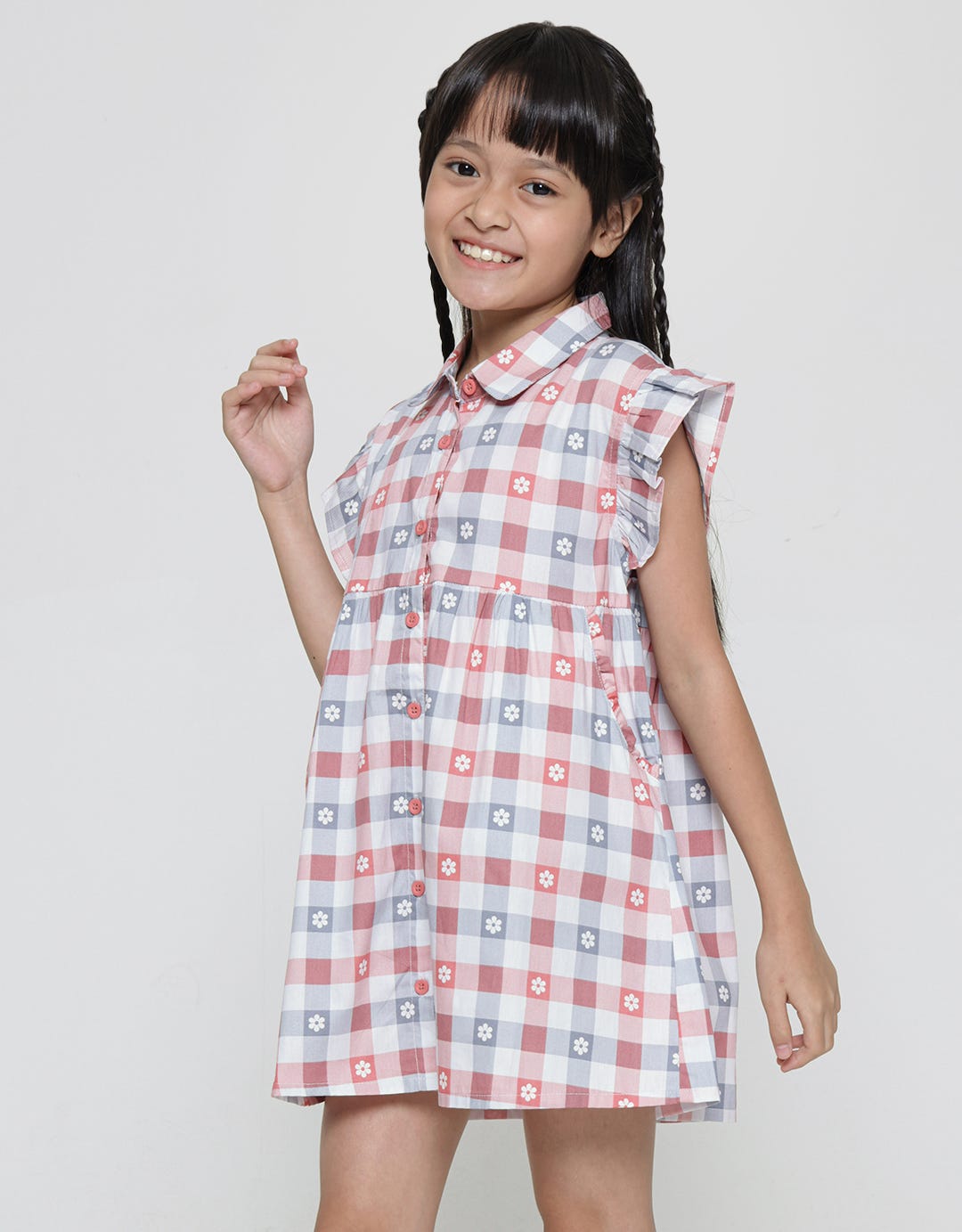 Little M Flower Box Midi Dress for Girls