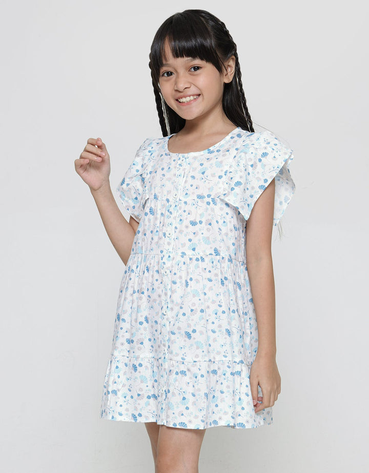 Little M Lengan Ruffle Midi Dress Anak Perempuan