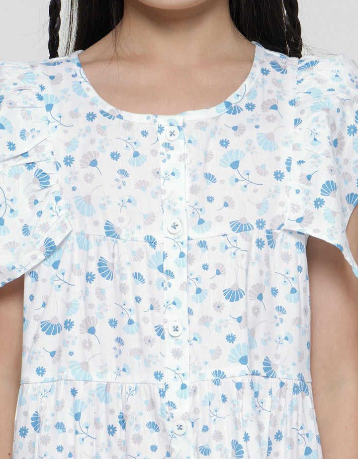 Little M Lengan Ruffle Midi Dress Anak Perempuan