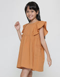 Little M Ripple Sleeve Midi Dress Anak Perempuan
