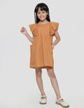 Little M Ripple Sleeve Midi Dress Anak Perempuan