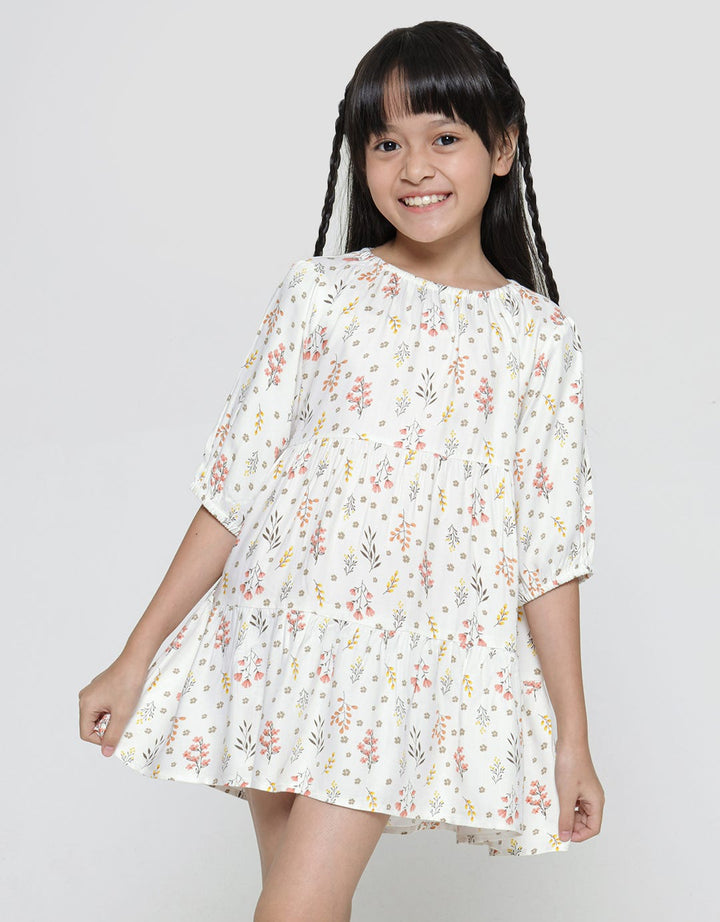 Little M Long Sleeve Midi Dress Rayon Floral Print