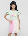 Little M Unicorn Face Midi Dress Anak Perempuan
