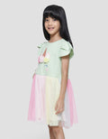 Little M Unicorn Face Midi Dress Anak Perempuan