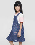 Little M Unicorn Print Overall Dress for Girls