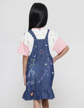 Little M Unicorn Print Overall Dress for Girls