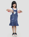 Little M Unicorn Print Overall Dress for Girls