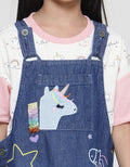 Little M Unicorn Print Overall Dress for Girls