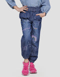 Little M Paperbag Waist Print Unicorn Jogger Anak Perempuan