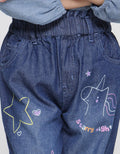 Little M Paperbag Waist Print Unicorn Jogger Anak Perempuan