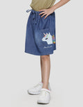 Little M Kantong Bordir Unicorn Mini Skirt Skort Anak Perempuan