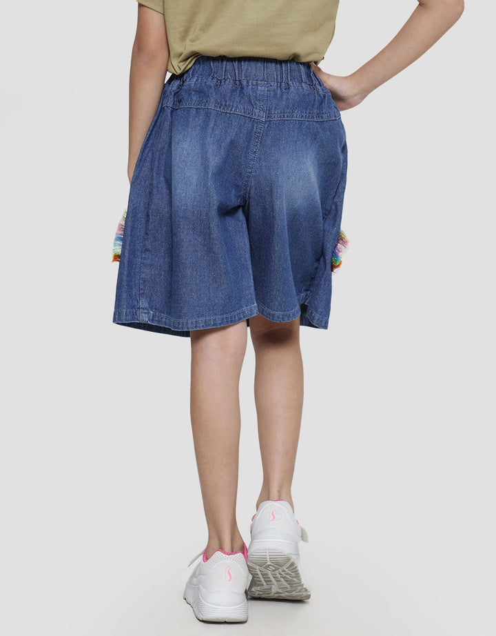 Little M Kantong Bordir Unicorn Mini Skirt Skort Anak Perempuan