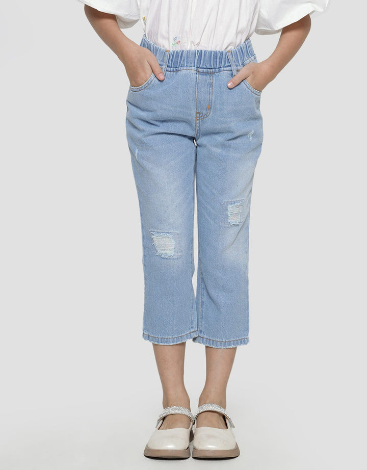 Little M Denim Long Pants Destroy Lipat Bawah Jeriwis