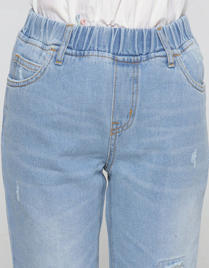 Little M Denim Long Pants Destroy Lipat Bawah Jeriwis