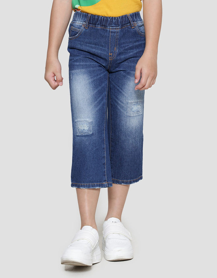 Little M Destroy Lipat Bawah Celana Panjang Denim Anak Laki-laki