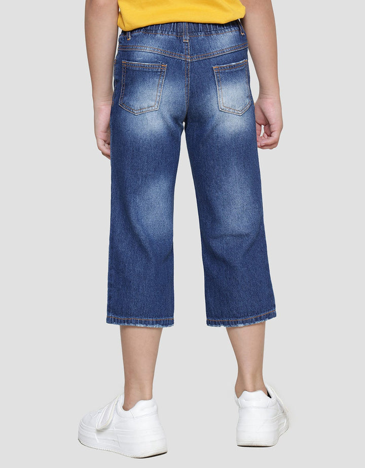 Little M Destroy Lipat Bawah Celana Panjang Denim Anak Laki-laki