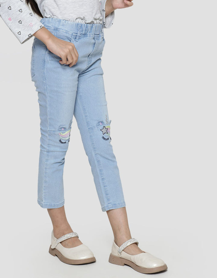 Little M Unicorn Knee Girls Jegging Pants