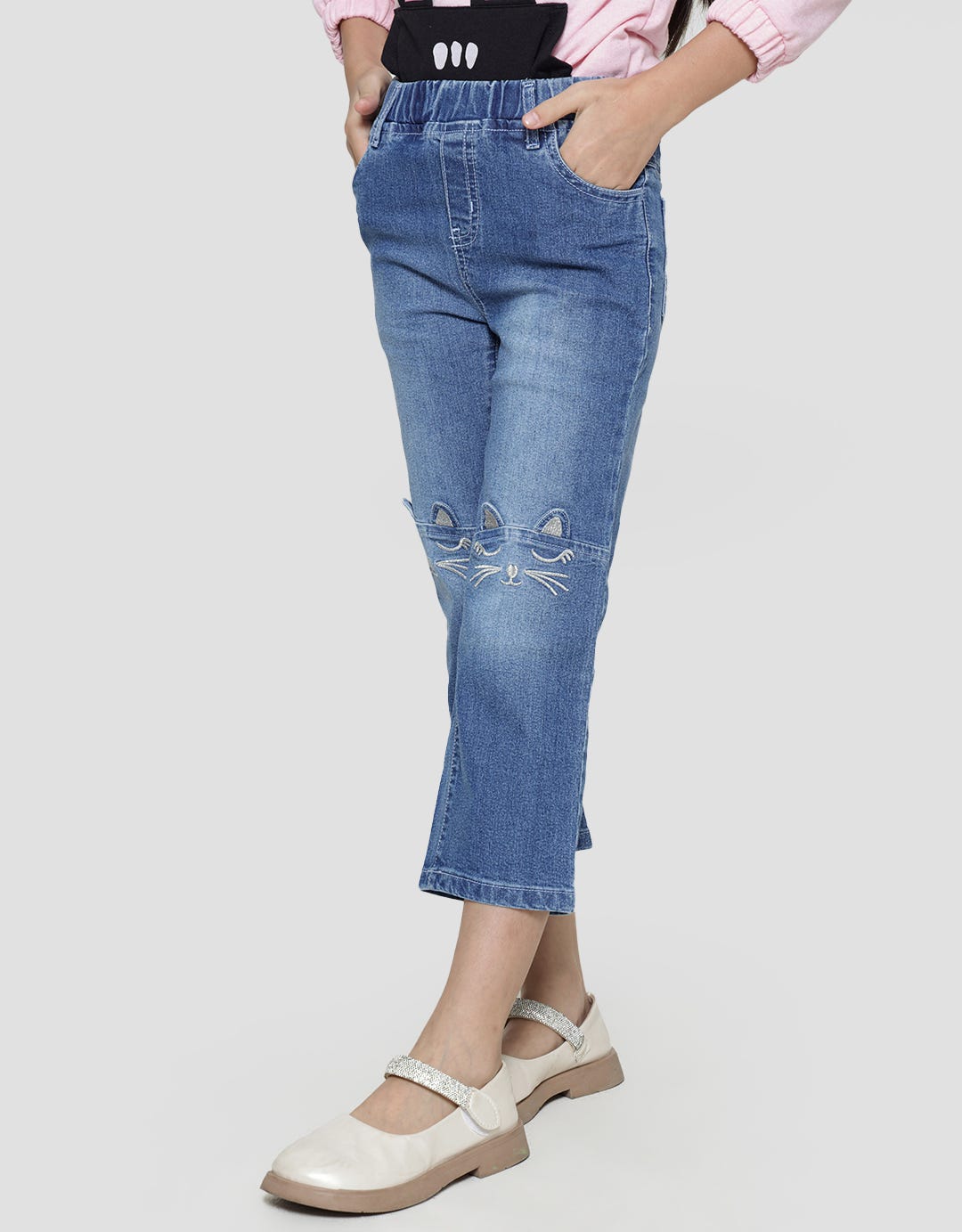 Little M Cat Knee Girls Jegging Pants