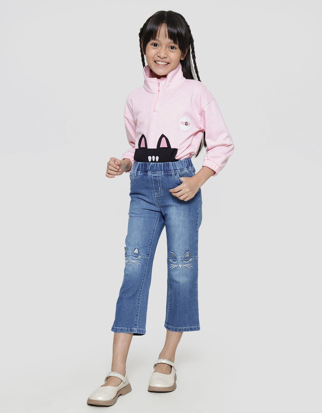 Little M Cat Knee Girls Jegging Pants