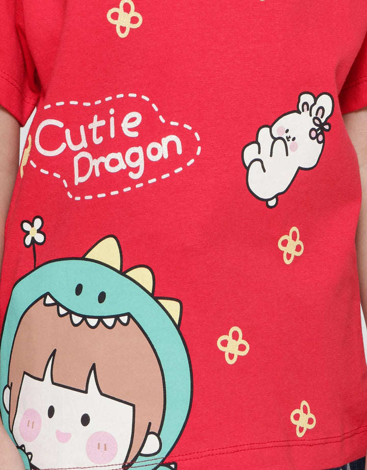 Little M Cutie Dragon Kaos Anak Perempuan