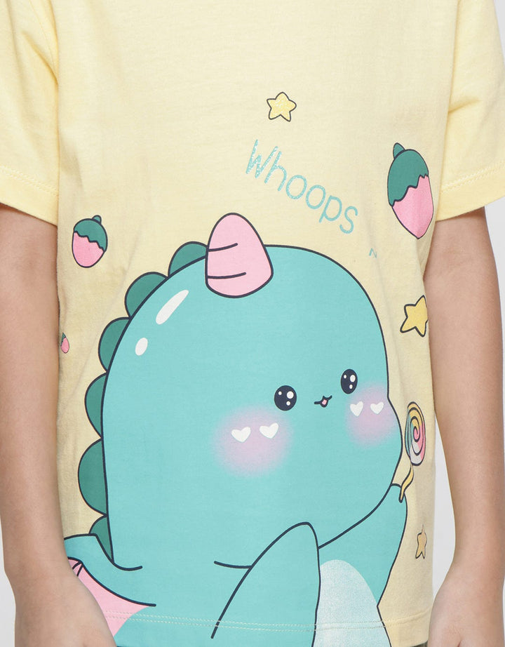 Little M Dragon Whoops Kaos Anak Perempuan