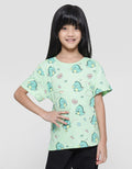 Little M Girls Short Sleeve T-shirt Full Print Dragon