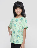 Little M Girls Short Sleeve T-shirt Full Print Dragon