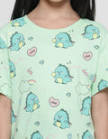 Little M Girls Short Sleeve T-shirt Full Print Dragon