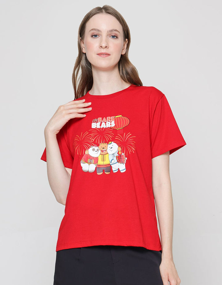 Nevada We Bare Bears Kaos Print Wanita