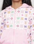 Aero Full Print Kotak Wohoo Jaket Anak Perempuan