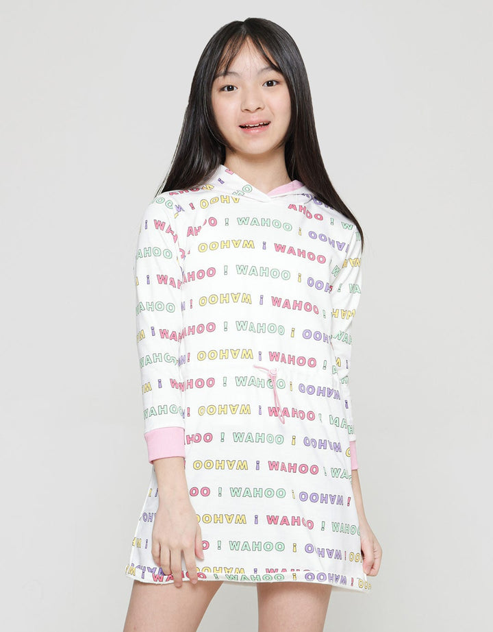 Aero Full Print Wohoo Stopper Midi Dress Hoody Anak Perempuan
