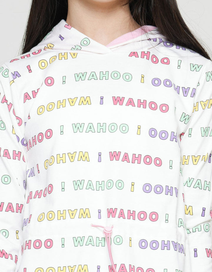 Aero Full Print Wohoo Stopper Midi Dress Hoody Anak Perempuan
