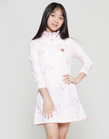 Aero Full Print Bunny Krah Stopper Bawah Midi Dress Anak Perempuan