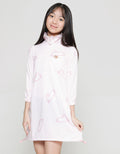 Aero Full Print Bunny Krah Stopper Bawah Midi Dress Anak Perempuan