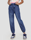 Aero Denim Ribbon Girls Jogger Pants