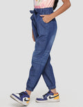 Aero Denim Ribbon Girls Jogger Pants