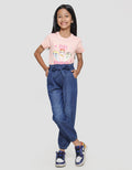 Aero Denim Ribbon Girls Jogger Pants