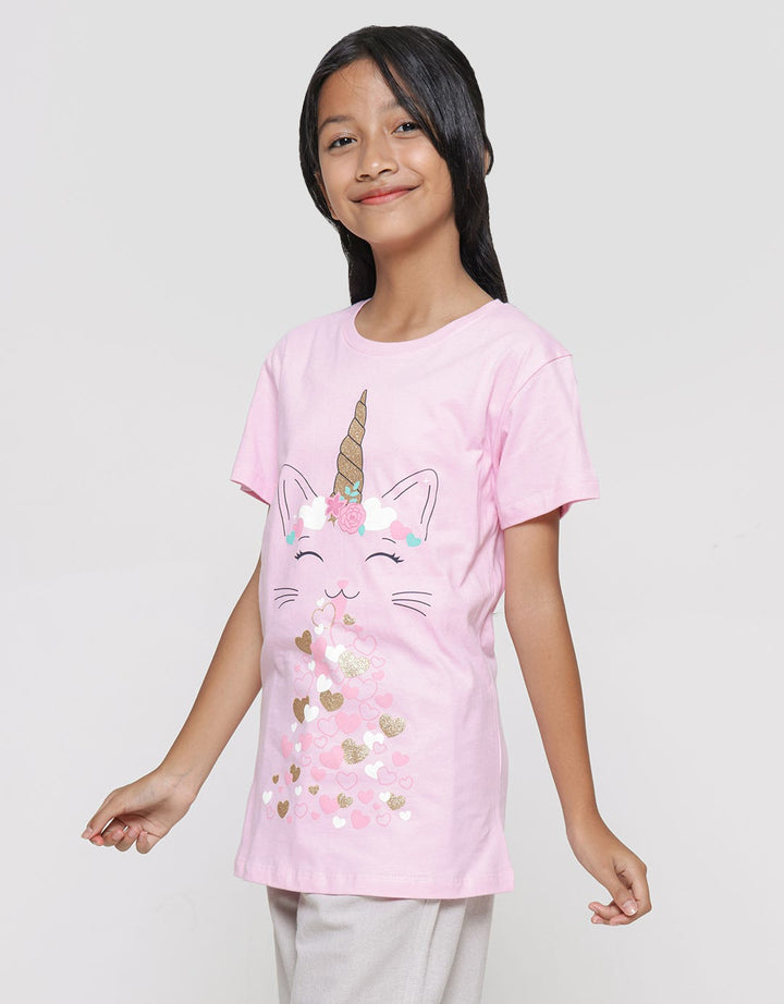 Aero Valsday Cat Love Kaos Anak Perempuan