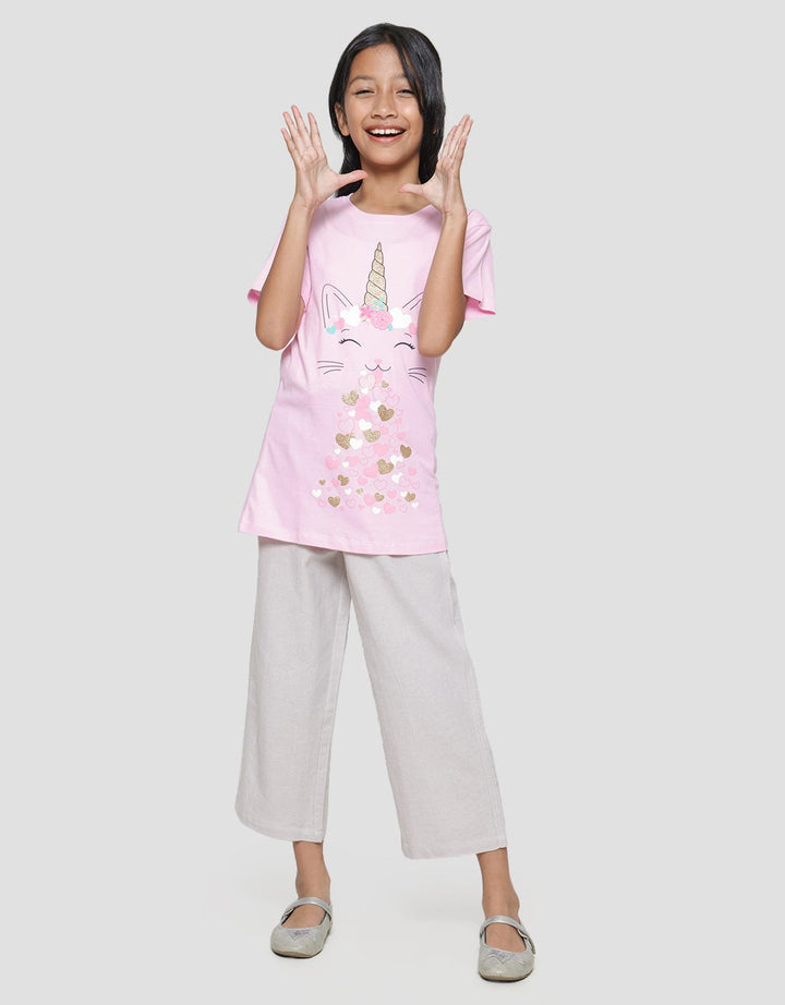 Aero Valsday Cat Love Kaos Anak Perempuan