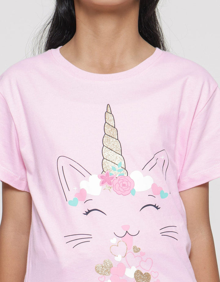 Aero Valsday Cat Love Kaos Anak Perempuan