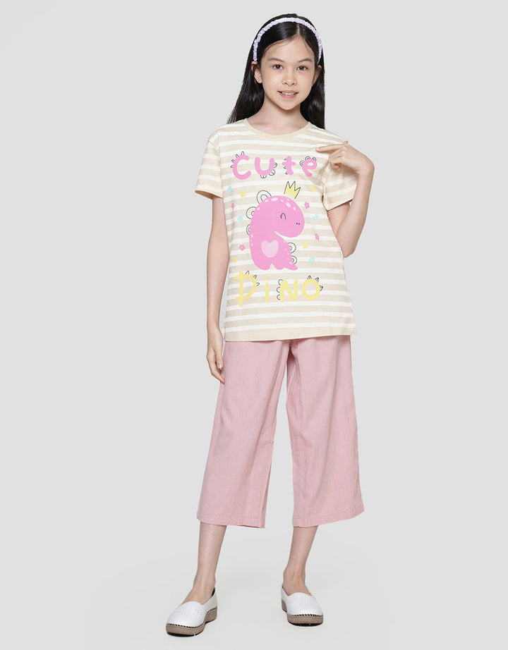 Aero Full Print Dino Salur Cute Kaos Anak Perempuan